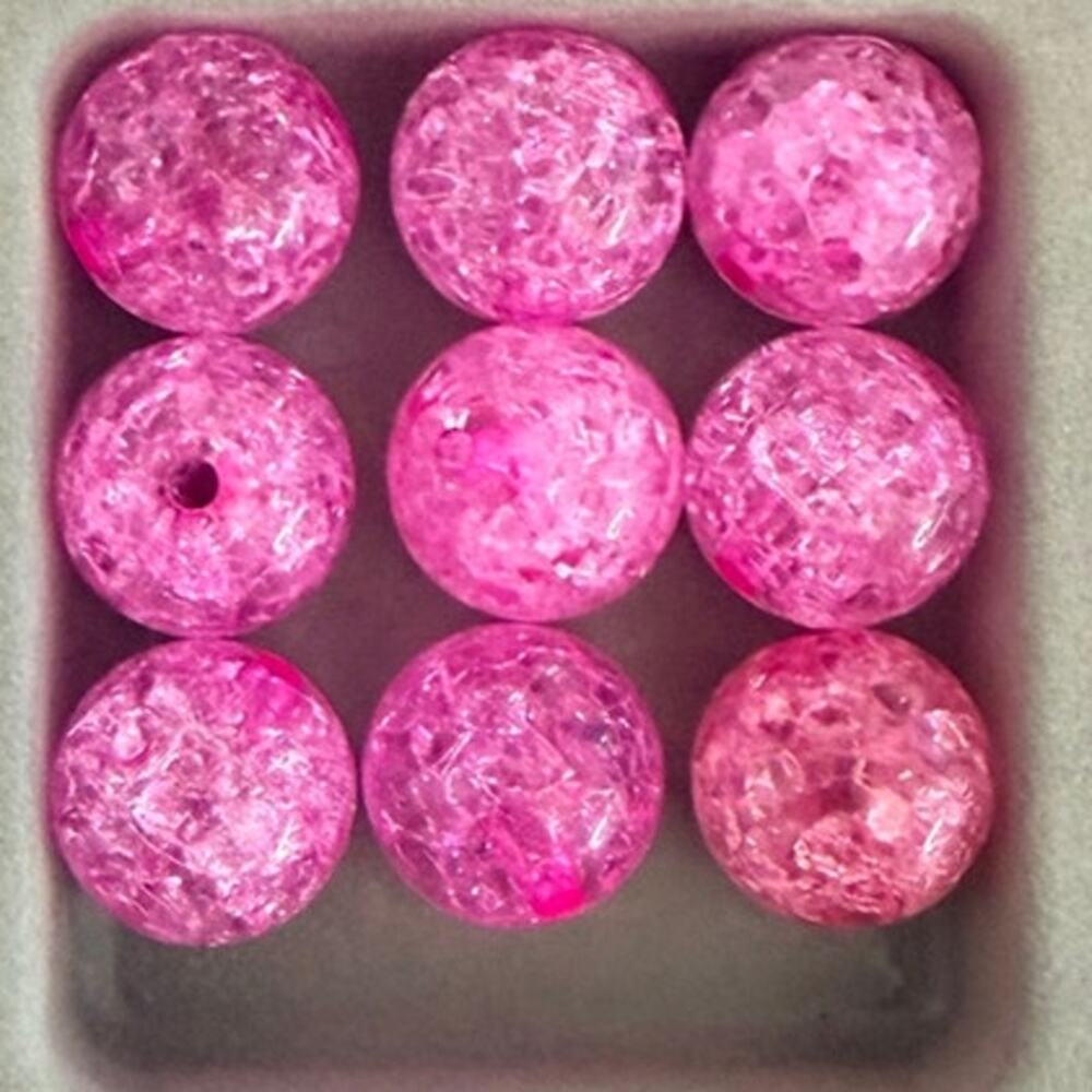 #8140-  5-piece pack of cracked glass beads in the color shown above - 16mm